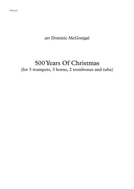 500 Years Of Christmas Brass Ensemble Sheet Music