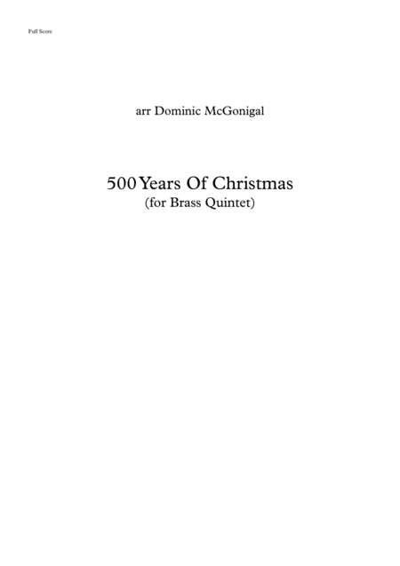 Free Sheet Music 500 Years Of Christmas Brass Quintet