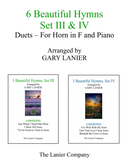 6 Beautiful Hymns Set Iii Iv Duets Horn In F And Piano With Parts Sheet Music