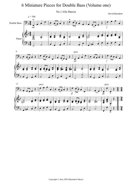 6 Miniature Pieces For Double Bass And Piano Volume One Sheet Music