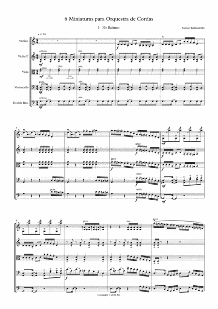 6 Miniatures For String Orquestra Sheet Music