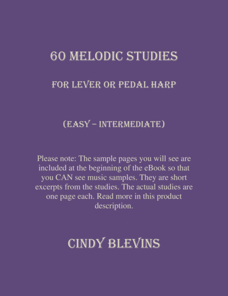 60 Melodic Studies For Lever Or Pedal Harp Sheet Music