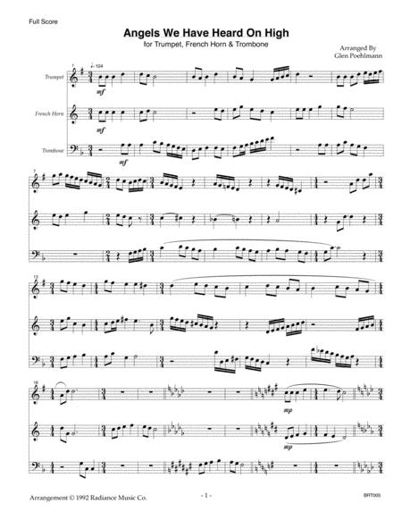 Free Sheet Music 7 Christmas Carols Arranged For Brass Trio Trumpet Horn Trumpet Trombone Alto Trombone