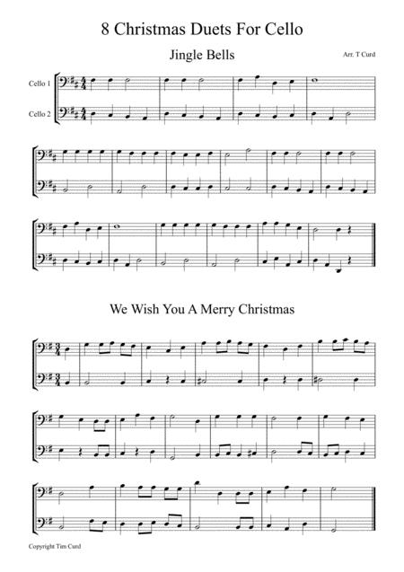 Free Sheet Music 8 Christmas Cello Duets