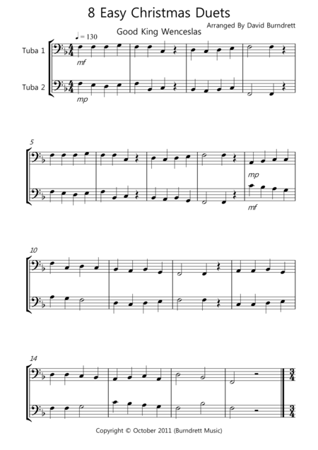 Free Sheet Music 8 Christmas Duets For Tuba