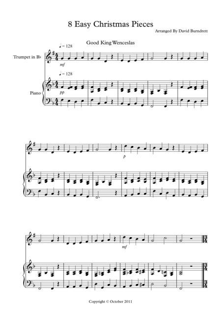 8 Christmas Pieces For Trumpet And Piano Sheet Music