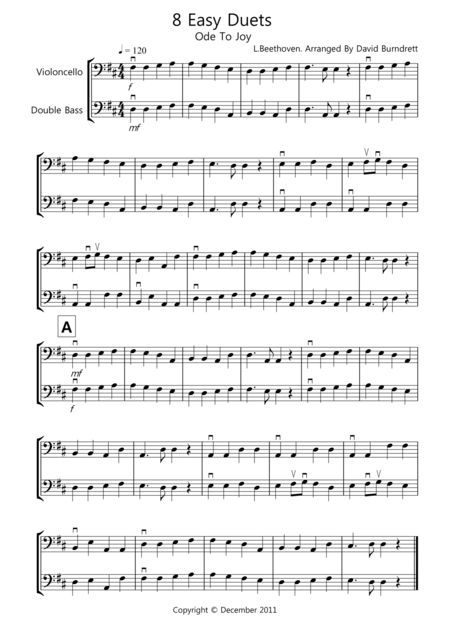 8 Easy Duets For Cello And Double Bass Sheet Music