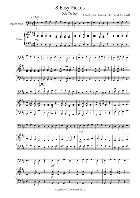 8 Easy Pieces For Cello And Piano Sheet Music