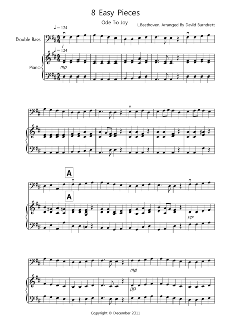 8 Easy Pieces For Double Bass And Piano Sheet Music