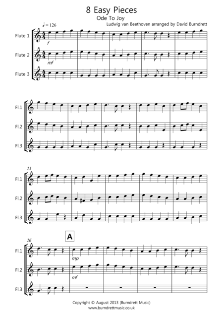 8 Easy Trios For Flute Sheet Music