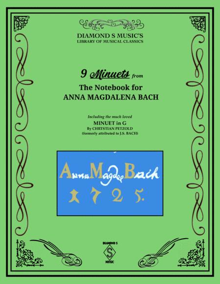 9 Minuets From The Notebook For Anna Magdalena Bach Js Bach And Others Piano Solo Sheet Music