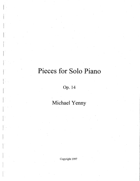 9 Pieces For Piano Op 14 Sheet Music