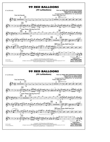 99 Red Balloons Arr Holt And Conaway Eb Alto Sax Sheet Music