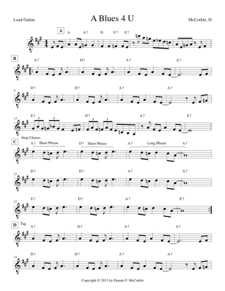 A Blues 4 U Sheet Music