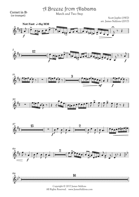 Free Sheet Music A Breeze From Alabama Arr Siddons Cornet Part