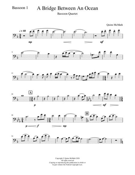 Free Sheet Music A Bridge Between An Ocean Bassoon 1