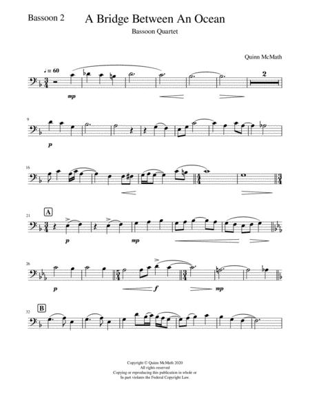 Free Sheet Music A Bridge Between An Ocean Bassoon 2