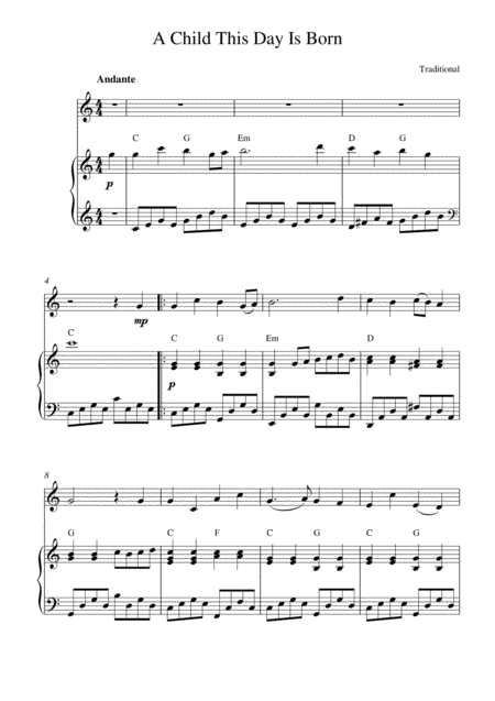 A Child This Day Is Born Sheet Music