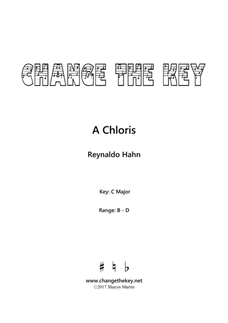 A Chloris C Major Sheet Music