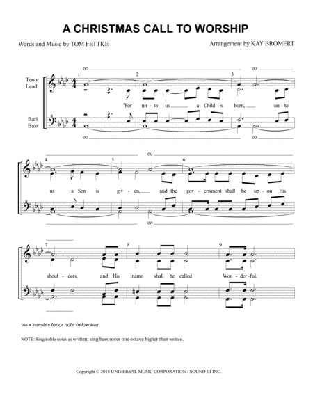 A Christmas Call To Worship Chorus Sheet Music