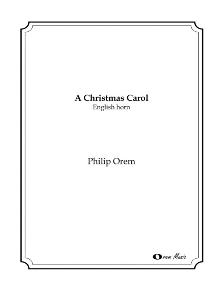 A Christmas Carol English Horn Part Sheet Music