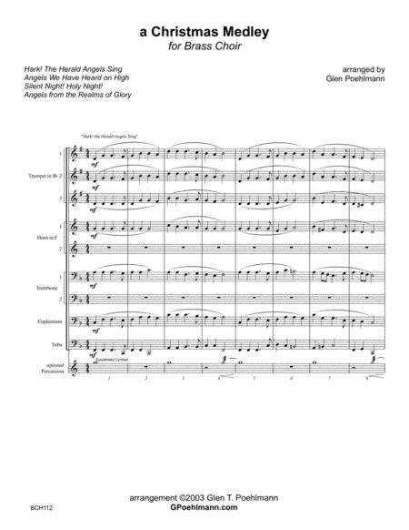 Free Sheet Music A Christmas Medley For Brass Choir 3 Trumpets 2 Horns 2 Trombones Euphonium Tuba