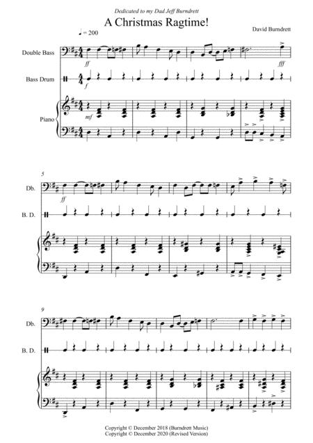 A Christmas Ragtime For Double Bass And Piano Sheet Music