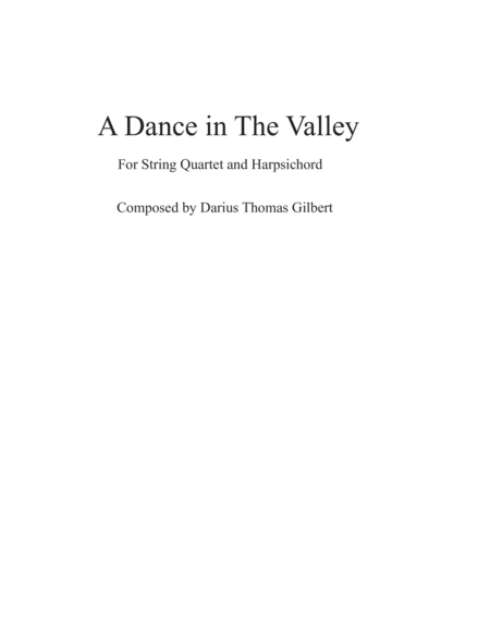 A Dance In The Valley Sheet Music