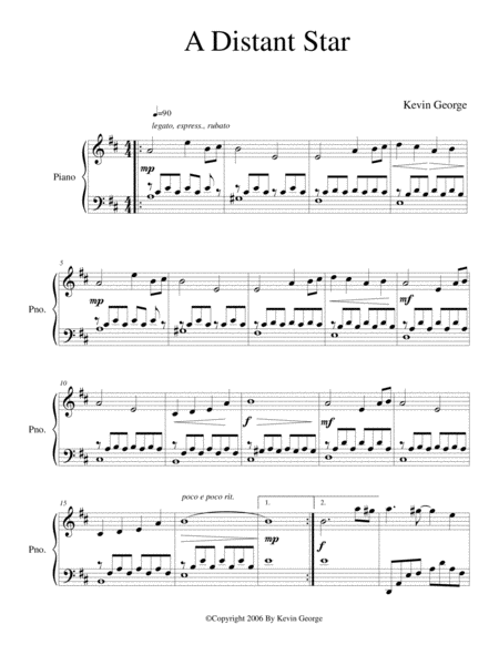 A Distant Star Sheet Music