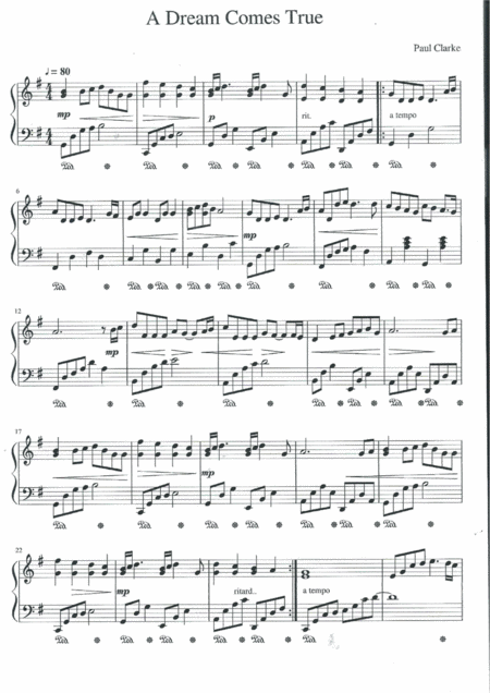 A Dream Comes True Sheet Music