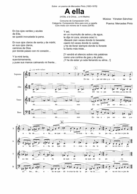 Free Sheet Music A Ella Mixed Choir