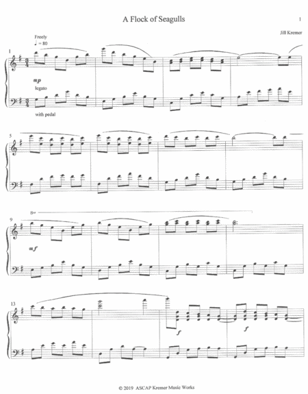 Free Sheet Music A Flock Of Seagulls