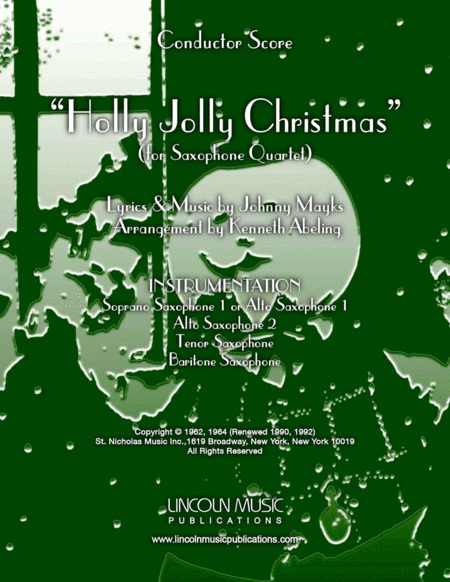 Free Sheet Music A Holly Jolly Christmas For Saxophone Quartet Satb Or Aatb