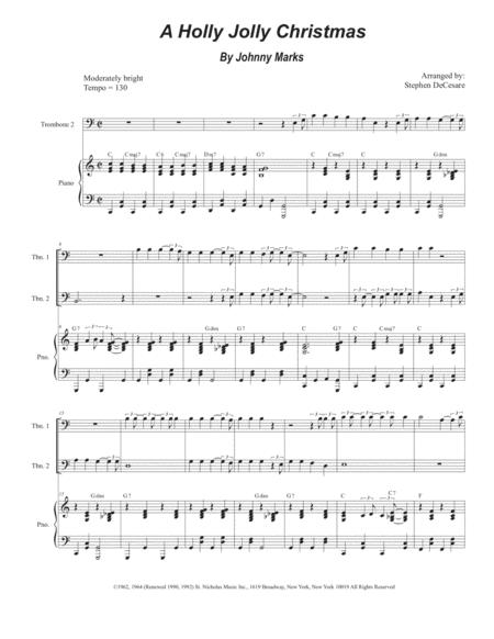 A Holly Jolly Christmas Trombone Duet Sheet Music