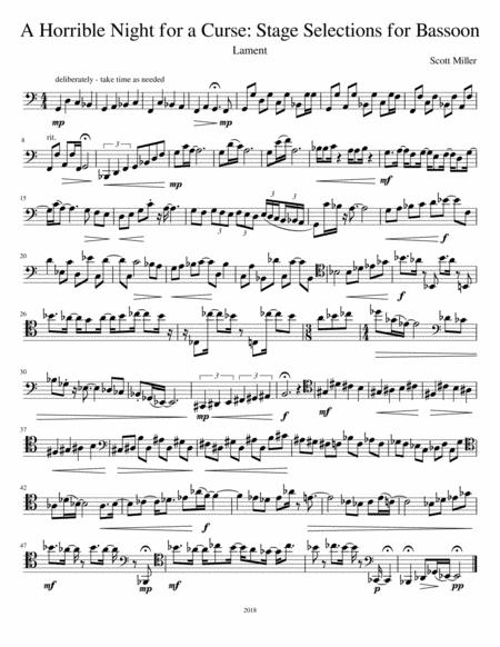 A Horrible Night For A Curse Lament Sheet Music