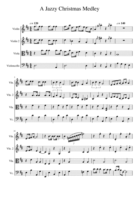 A Jazzy Christmas Medley String Quartet Sheet Music