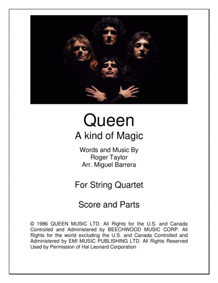 Free Sheet Music A Kind Of Magic String Quartet Queen