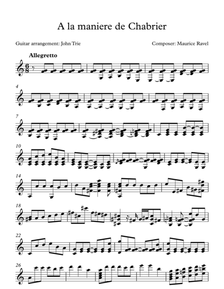 Free Sheet Music A La Maniere De Chabrier