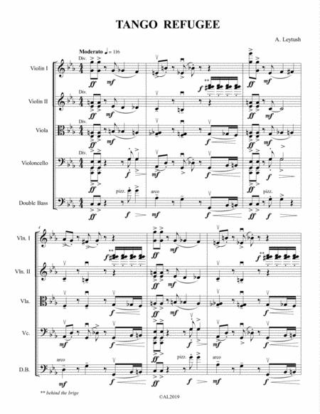 A Leytush Tango Refugee Sheet Music