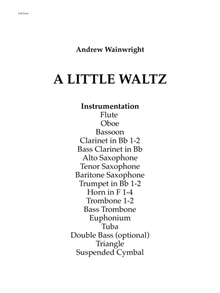 Free Sheet Music A Little Waltz