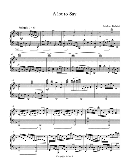 Free Sheet Music A Lot To Say