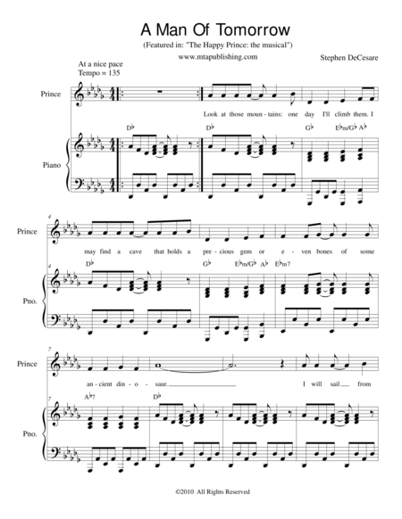 Free Sheet Music A Man Of Tomorrow