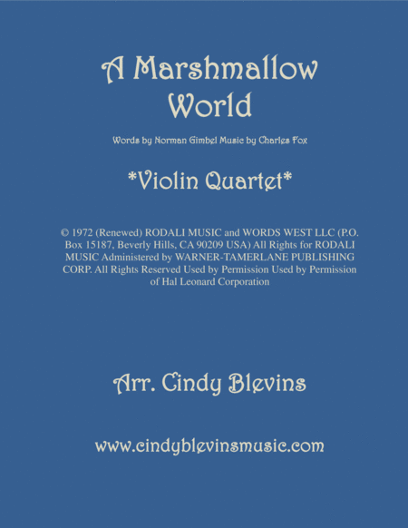 A Marshmallow World For Violin Quartet Sheet Music