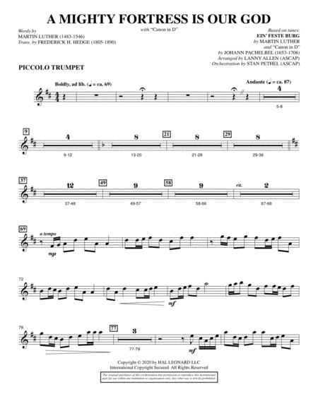 A Mighty Fortress Is Our God With Canon In D Piccolo Trumpet Sheet Music