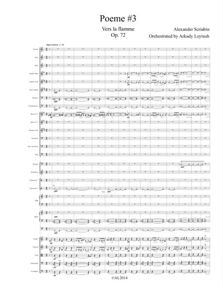 Free Sheet Music A N Scriabin Poem Vers La Flamme Op 72 Orchestrated By A Leytush