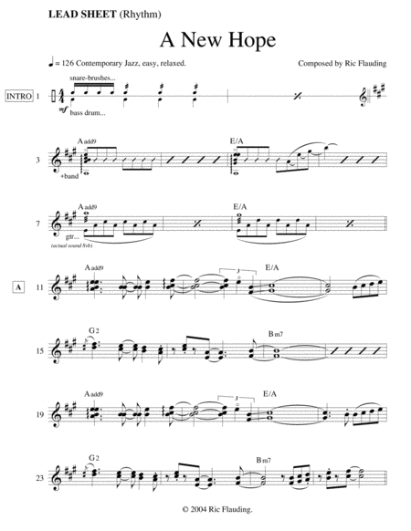 A New Hope Lead Sheet Sheet Music