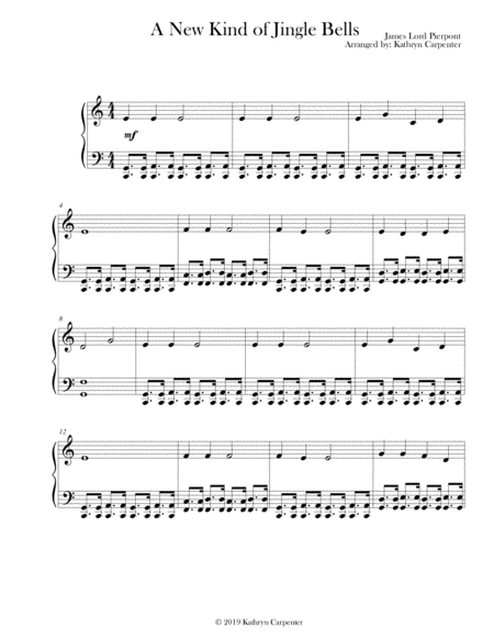 A New Kind Of Jingle Bells Jingle Bells Sheet Music