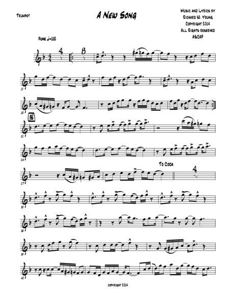 Free Sheet Music A New Song Trumpet