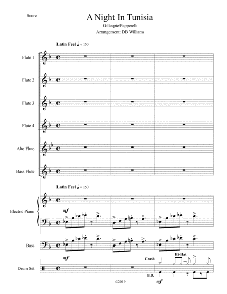 A Night In Tunisia Flute Choir Sheet Music