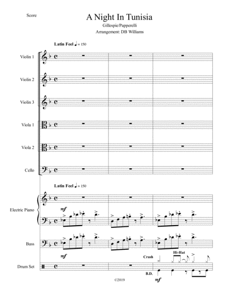 A Night In Tunisia String Sextet Orchestra Sheet Music